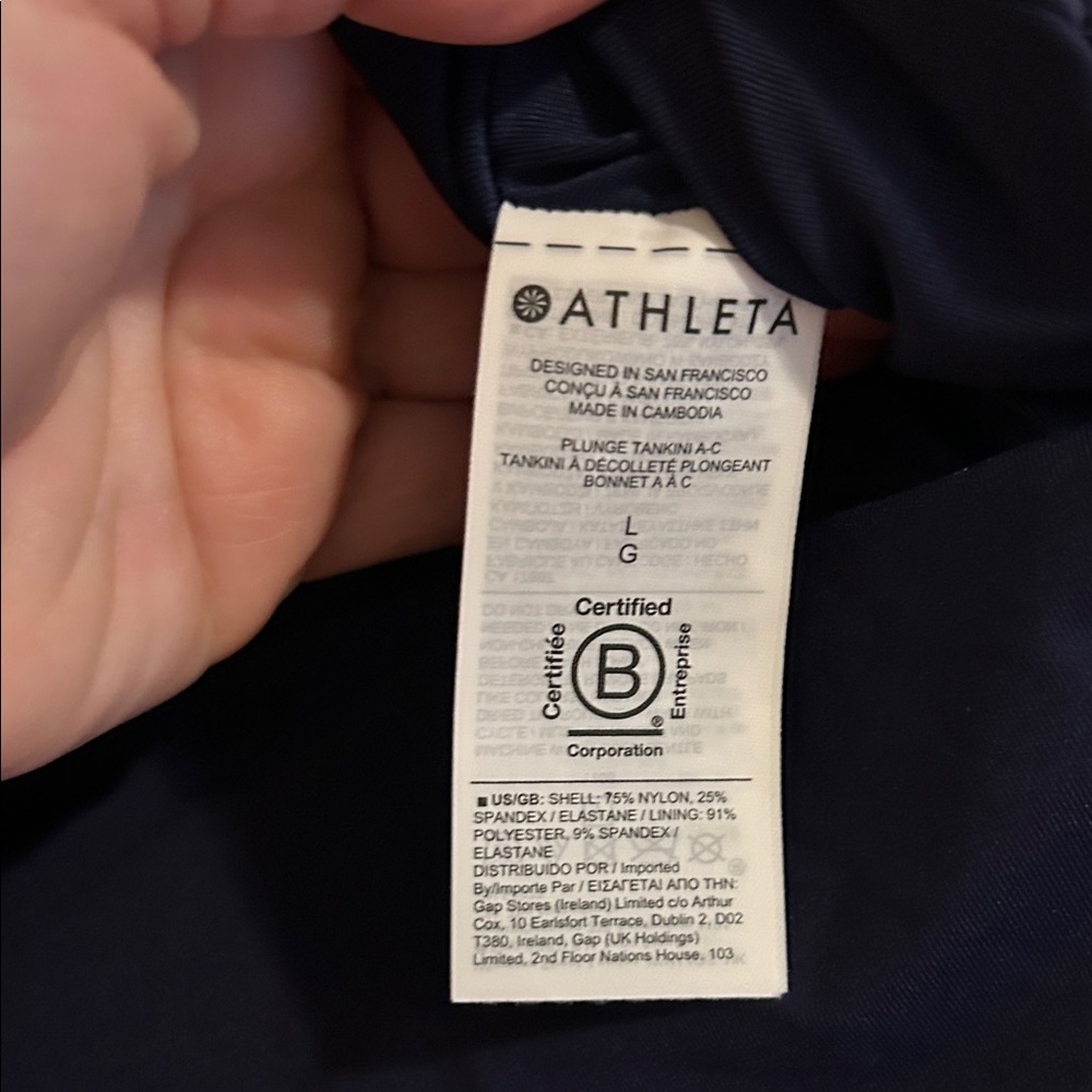 Athleta Navy Blue Strappy Swim Tank Top - Picture 2 of 3